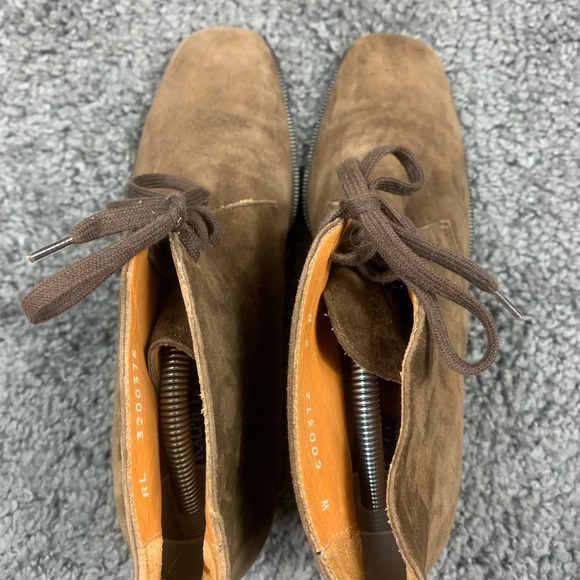 Ralph Lauren Purple Label Brown Suede Block Heel Bootie 9 B - Picture 5 of 9